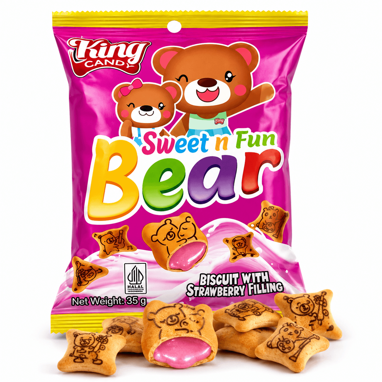 Sweet & Fun Bear Biscuits Strawberry (30g)