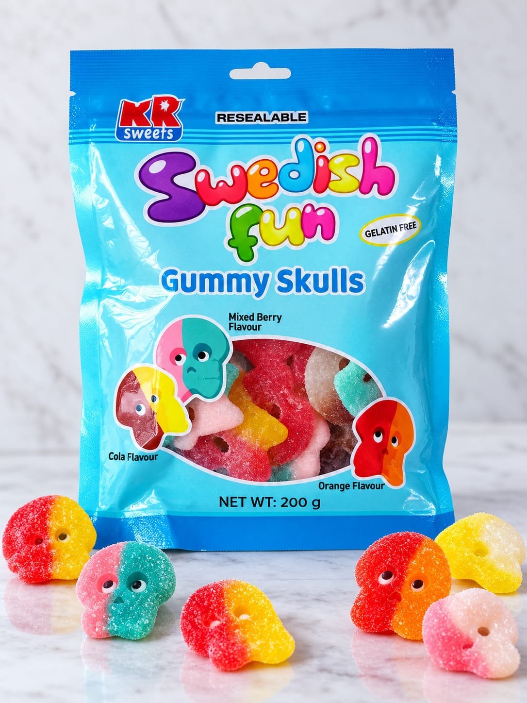 Swedish Fun Gummy Skulls 200g