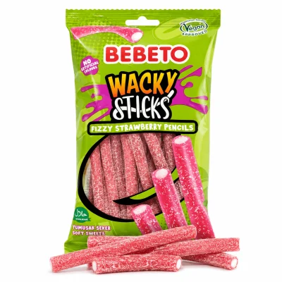Bebeto Wacky Sticks Fizzy Strawberry Pencils (140g)
