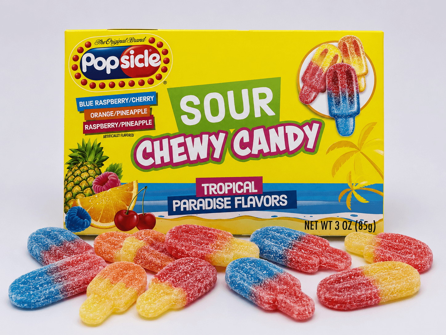 Popsicle by Flix Candy Sour Chewy Candy Tropical Paradise 85g
