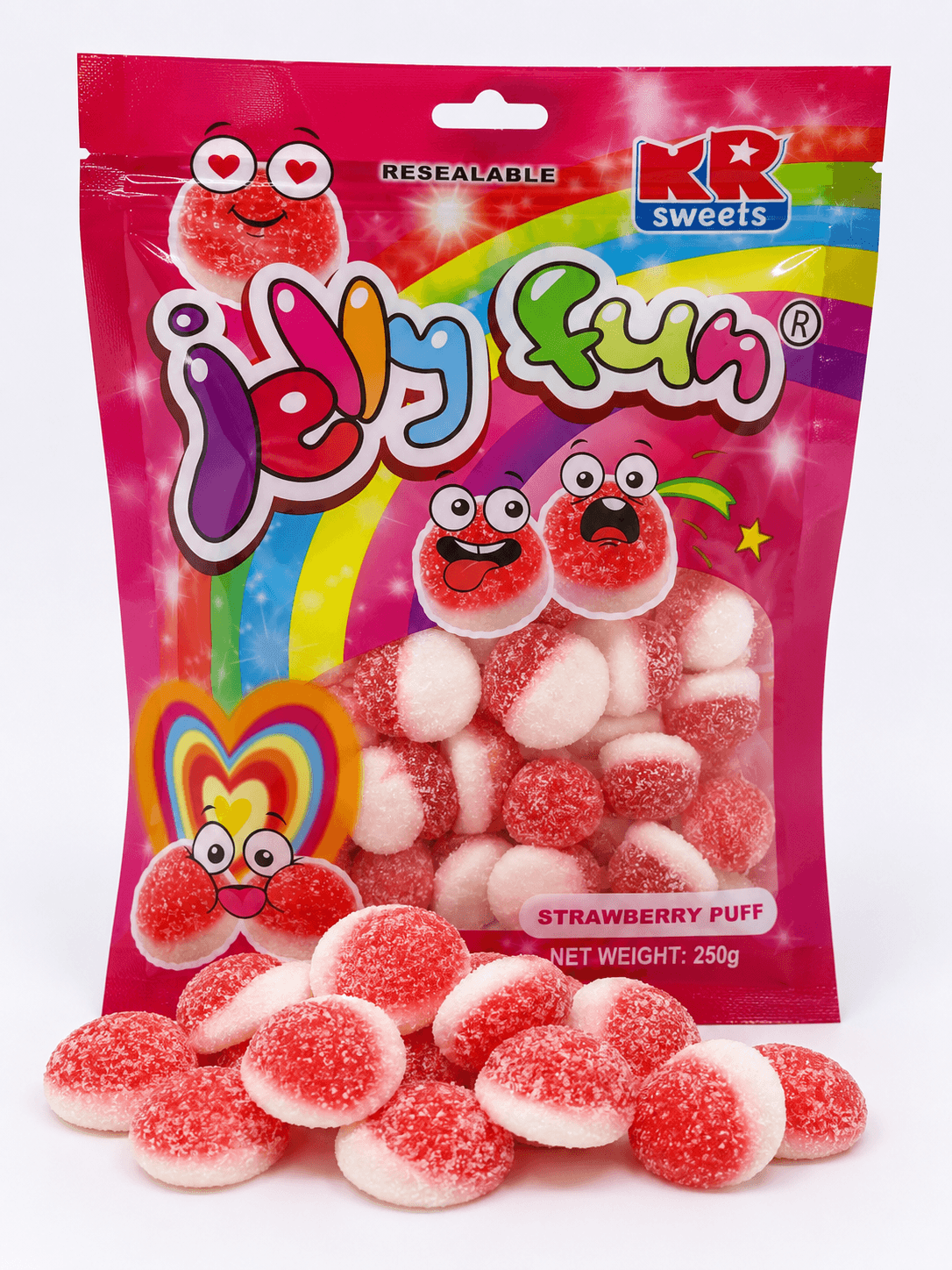 Jelly Fun 250g - Strawberry Puffs
