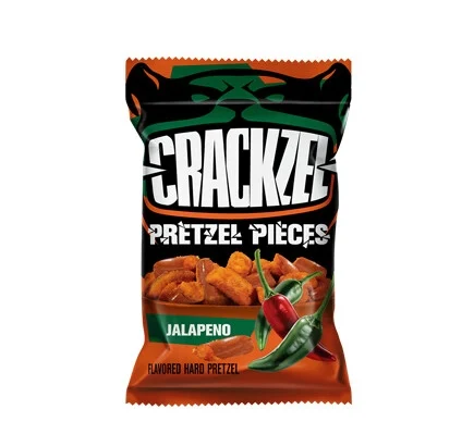 Crackzel Jalapeño pretzel pieces 85g pack